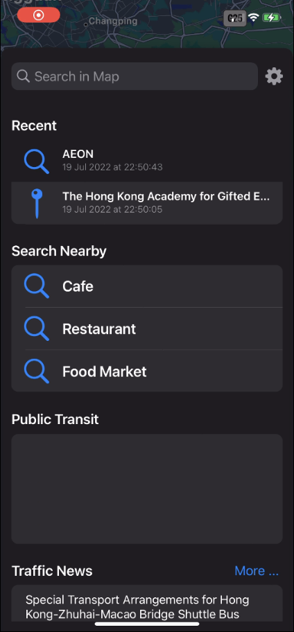 a demo screen of an app